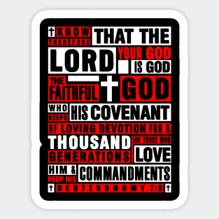 Deuteronomy 7:9 The Faithful God Who Keeps His Covenant Sticker